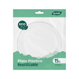 Algon Set 15 Plato Redondo Plástico Eco 17 cm