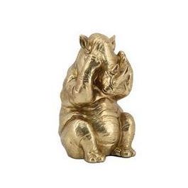 DKD Home Decor Figura Rinoceronte Dorado Resina 11.5 x 18.5 x 13.5 cm (3 Unidades)