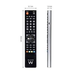 Ewent EW1570 Mando a distancia universal 4 en 1, programable por PC Windows para TV, DTT, SAT, DVD, Blu-ray, Proyector, Barra de sonido, VCR. Negro