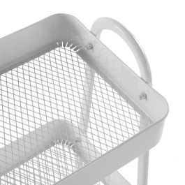 Carro Metalico Blanco De 3 Baldas Versa 30X77CM Carro Metalico Blanco De 3 Baldas Versa 30X77CM