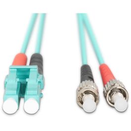 Digitus Cable Patch Fibra Óptica LC a ST 1m Multimodo Duplex OM3 - 10 Gbit/s I-VH LSZH para Redes de Alta Velocidad