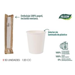 Set de 50 vasos blancos de cartón 120 cc Algon (20 Unidades) Precio: 25.4999998. SKU: B1BYXPE53R