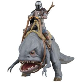 HASBRO The Mandalorian Star Wars: Set 2 figuras Blurrg y Mandalorian 9,5cm con rifle, bláster, montura y riendas