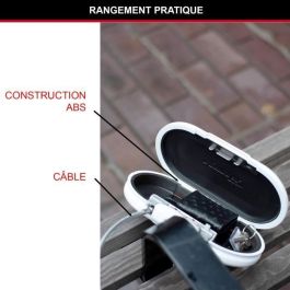 Master Lock Mini caja fuerte portátil de viaje con cable de seguridad integrado, combinación programable de 4 dígitos, puerto para cable, ABS resistente, Blanco