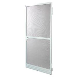 Mosquitera de Puerta Abatible H220 x L100 cm - Protección Insectos - Marco Aluminio Blanco - Lona Fibra de Vidrio - Apertura 180° Retorno Automático Mosquitera de Puerta Abatible H220 x L100 cm - Protección Insectos - Marco Aluminio Blanco - Lona Fibra de Vidrio - Apertura 180° Retorno Automático