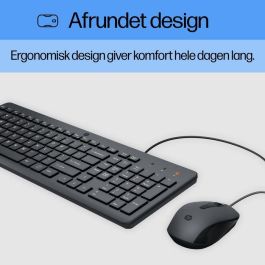 HP 150 Teclado Ergonómico y Ratón Preciso con Cable USB NORDIC, Kit Completo para PC y Portátil, Plug & Play instantáneo
