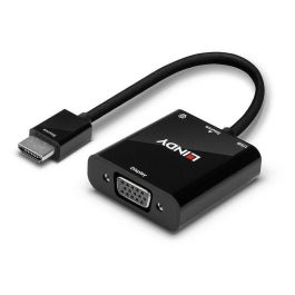Lindy Convertidor HDMI a VGA con Audio 1080p Full HD para PC, Portátil y Proyectores, No Requiere Alimentación Externa