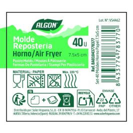 Set de 40 moldes para horno de papel 7.5x5 cm Algon - Inde (24 Cajas) Set de 40 moldes para horno de papel 7.5x5 cm Algon - Inde (24 Cajas)
