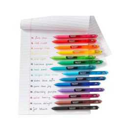 Paper Mate Inkjoy Gel Brillante Bolígrafo Retráctil Punta Media Azul Caja -12U-