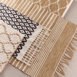 Day Alfombra Day 40x60 cm Algodón Yute Estampado Rayas Cuadros
