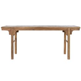 DKD Home Decor Consola Natural Marron Oscuro 194.5x50.5x82.5 cm Teca Reciclada Hecho a Mano