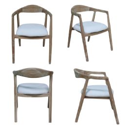 DKD Home Decor Silla de Comedor Moderna de Teca y Poliéster 57 x 77 x 61 cm (2 Unidades) Precio: 462.58999985. SKU: B172XYQEXL