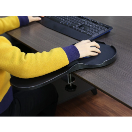 Q-connect Reposabrazos Ergonómico con Alfombrilla de Ratón y Apoyo de Muñeca Color Negro 220x140x480 mm