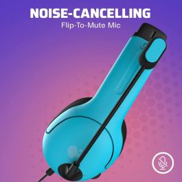 PDP LVL40 Auricular gaming con micrófono flexible y cancelación de ruido, altavoces 40mm, ligero y cómodo para Nintendo Switch azul/rojo