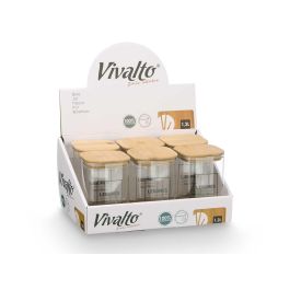 Bote Cuadrado Borosilicato Tapa Bambu Legumes 1,2L Vivalto 10X15CM (12 Unidades) Bote Cuadrado Borosilicato Tapa Bambu Legumes 1,2L Vivalto 10X15CM (12 Unidades)
