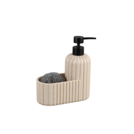 DKD Home Decor Dosificador Scandi Beige 8 x 19 x 17 cm (2 Unidades) Resina Abs