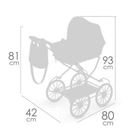 Decuevas Coche de Muñeca Plegable con Bolso Vintage para Muñecas de hasta 48 cm