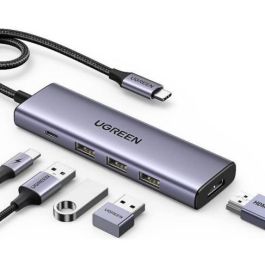 Ugreen Revodok 5-en-1 USB-C Hub con HDMI 4K y 3 Puertos USB-A 3.0 para Conectividad Extensa Precio: 58.49999947. SKU: B1BCJLYNJ4