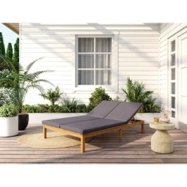 Tumbona doble - Color: gris claro - Madera de acacia FSC - BERGAMO