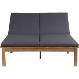 Tumbona doble - Color: gris claro - Madera de acacia FSC - BERGAMO