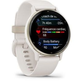 Reloj GPS conectado - GARMIN - Vivoactive 5 - WiFi - 30,4 mm (1.2) - Crema Oro con correa Beige