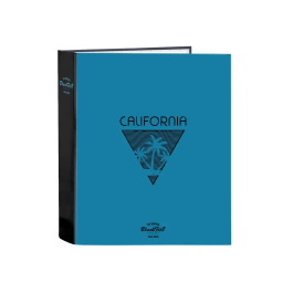 Carpeta de anillas BlackFit8 California Azul Negro A4 27 x 33 x 6 cm