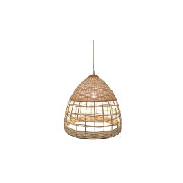 DKD Home Decor Lámpara de Techo Urban Ratán y Metal Marrón Claro Blanco 30x30x30 cm compatible E27 50W Precio: 28.80042. SKU: B197CMHHK5