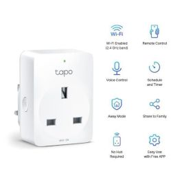 Tapo P100 Mini Enchufe Inteligente Wi-Fi 2.4 GHz Control Remoto y Voz (Pack 2)