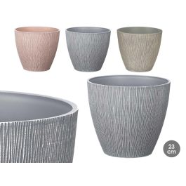 Ibergarden Maceta Cónica de Plástico PP 23 cm de Diámetro, Color Surtido (Gris, Marrón, Verde) con Relieve (Set de 24) Precio: 45.78999975. SKU: B1GE9BHNJ3