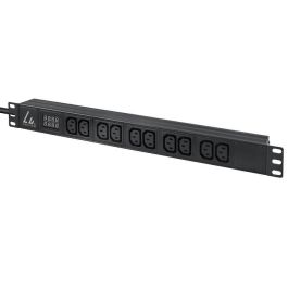 Lanview Regleta PDU Rack 19'' 1U, 3m, 16A, 10 tomas C13 con Medidor AMP para Gabinete IEC 60309 CEE