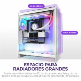 Nzxt NZX0810074845588 H7 Flow RGB Caja de Torre Media con Ventiladores RGB Incluidos, Color Blanco