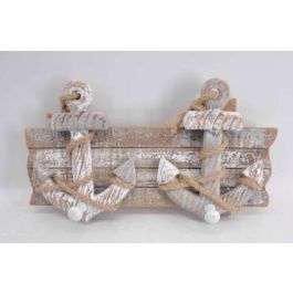 DKD Home Decor Perchero para Pared Atlantico Gris de Madera y Cuerda, con Diseño Anclas, Dimensiones 31x7x17 cm (4 Unidades) Precio: 18.12096. SKU: B12N9KJE3P