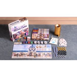 Tranjis Games Juego de Mesa Tras los Pasos de Marie Curie - Juego Estratégico Científico Familiar de 2 a 4 Jugadores, a Partir de 10 Años