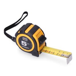 Koma Tools Flexómetro Compact 5m x 25mm ABS Antideslizante, Cinta Amarilla Mate, 1 Posición Bloqueo, Clip Cinturón