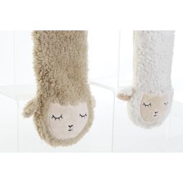 DKD Home Decor Cojín Infantil Rectangular Colección Ovejitas de Poliéster Blanco Marrón Claro con Semillas 17x4x62.5 cm (4 Unidades)