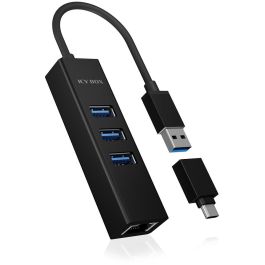 ICY BOX IB-HUB1419-LAN Hub USB-C y USB 3.0 con 3 Puertos USB 3.0 y Adaptador Gigabit LAN Negro de Aluminio Precio: 49.50000011. SKU: B1F3AWZSJ3