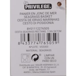 Cesta rectangular de Seagrass 11x6.5x7 cm - Privilege (24 Unidades) Cesta rectangular de Seagrass 11x6.5x7 cm - Privilege (24 Unidades)