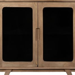 Mueble Auxiliar BURNIE Negro Natural Cristal Madera de mango 81 x 41 x 83 cm