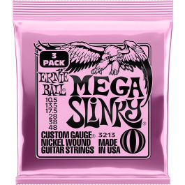 ERNIEBALL Slinky Mega 10.5-48 Tripack (3) Juego Cuerdas Guitarra Eléctrica Nickel Wound Calibres .0105-.048 Precio: 19.49999942. SKU: B129F865WV