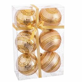 Bolas de Navidad Dorado Plástico Espiral 8 x 8 x 8 cm (6 Unidades) Precio: 5.79000004. SKU: B18N5L9X7T