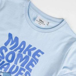 Cerdá Pijama corto Stitch de single jersey, talla 10 años, color azul