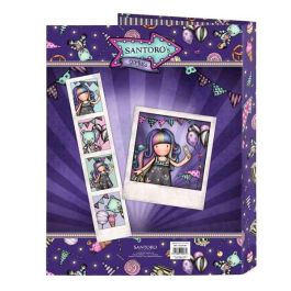 Gorjuss Carpeta Folio 4 Anillas Mixtas Fairground 'Up and Away' Morada Poliéster 26,5x33x4cm
