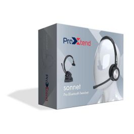 ProXtend Sonnet Duo Auriculares Inalámbricos Bluetooth Profesionales Negros con Base de Carga y Cancelación de Ruido