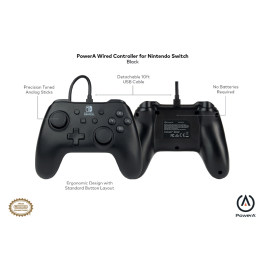 Power A Mando Con Cable Nintendo Switch Negro 1511370-02 POWER A 1511370-02