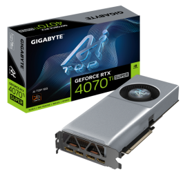 GIGABYTE GeForce RTX 4070 Ti SUPER AI TOP 16G Tarjeta Gráfica - 16GB GDDR6X, 256bit, PCI-E 4.0, 2610MHz Core Clock, 3 x DisplayPort 1.4a, 1 x HDMI 2.1a, NVIDIA DLSS 3, GV-N407TSAI TOP-16GD