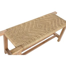 DKD Home Decor Descalzadora Balines de Madera de Mango y Cuerda Natural. Banqueta Colección Bali1 127 x 41 x 47 cm (Ancho x Fondo x Alto)