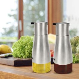Quttin Set 2 Aceiteras Inoxidables con Soporte - 9.5 x 23 x 17.8 cm (12 Unidades)