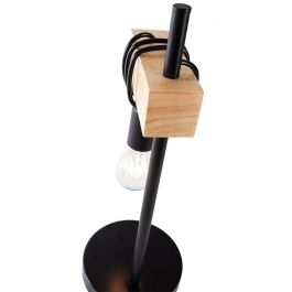 Lámpara de Mesa Adriana de Metal y Madera con Casquillo E27 para Iluminación y Decoración de Salón, Dormitorio, Comedor SKD-T6000
