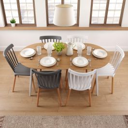 Mesa Extensible Doinyo Blanca Versa 80x75 cm, Madera MDF y Metal Mesa Extensible Doinyo Blanca Versa 80x75 cm, Madera MDF y Metal
