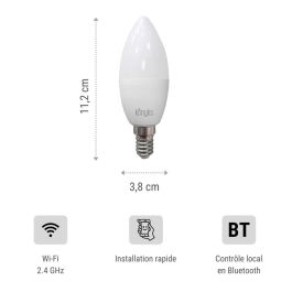 Konyks 2 Bombillas LED Antalya Easy E14 Wi-Fi Bluetooth 5W 350 Lúmenes RGB + Blanco Ajustable Compatible Alexa Google Home